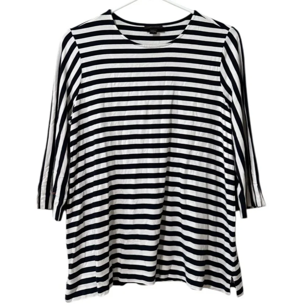 J Jill Wearever Collection Women Size Small Striped 3/4 Sleeve‎ Shirt Stretch